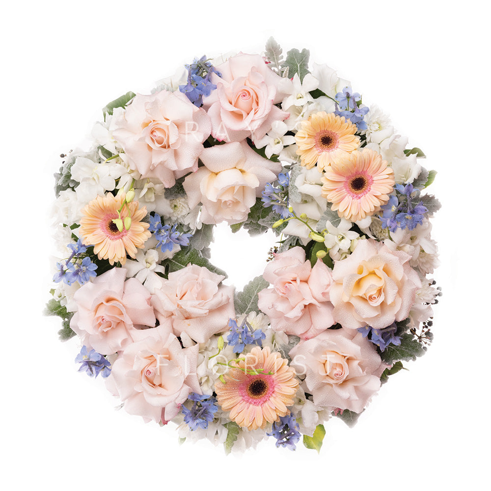 Wreath with Pinks & Blues