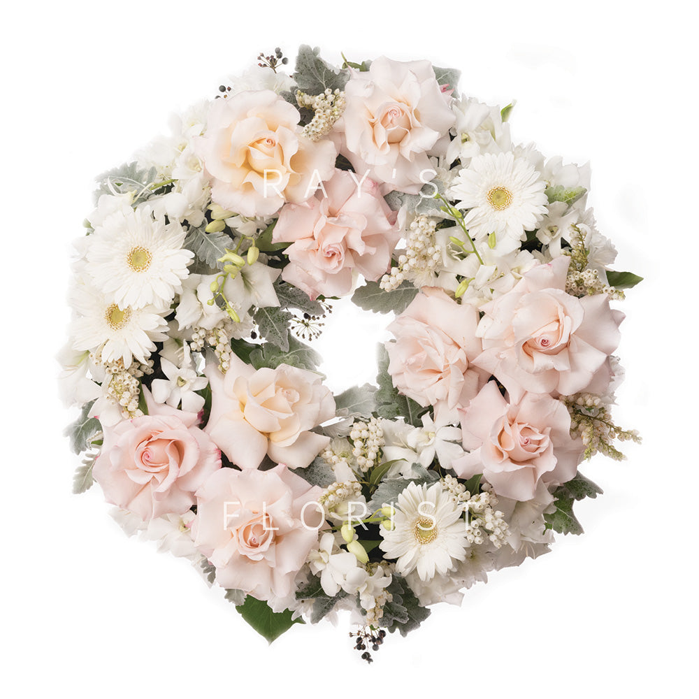 Wreath with Pinks & Whites