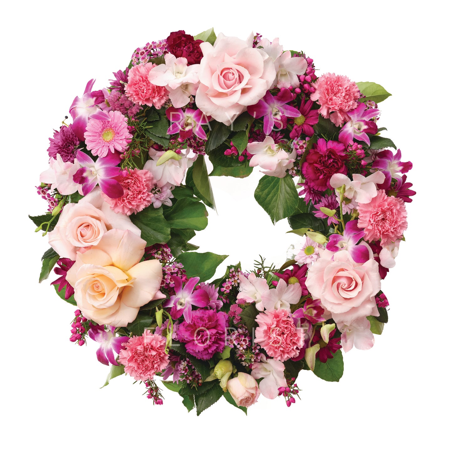 Wreath with Seasonal Pink Mix