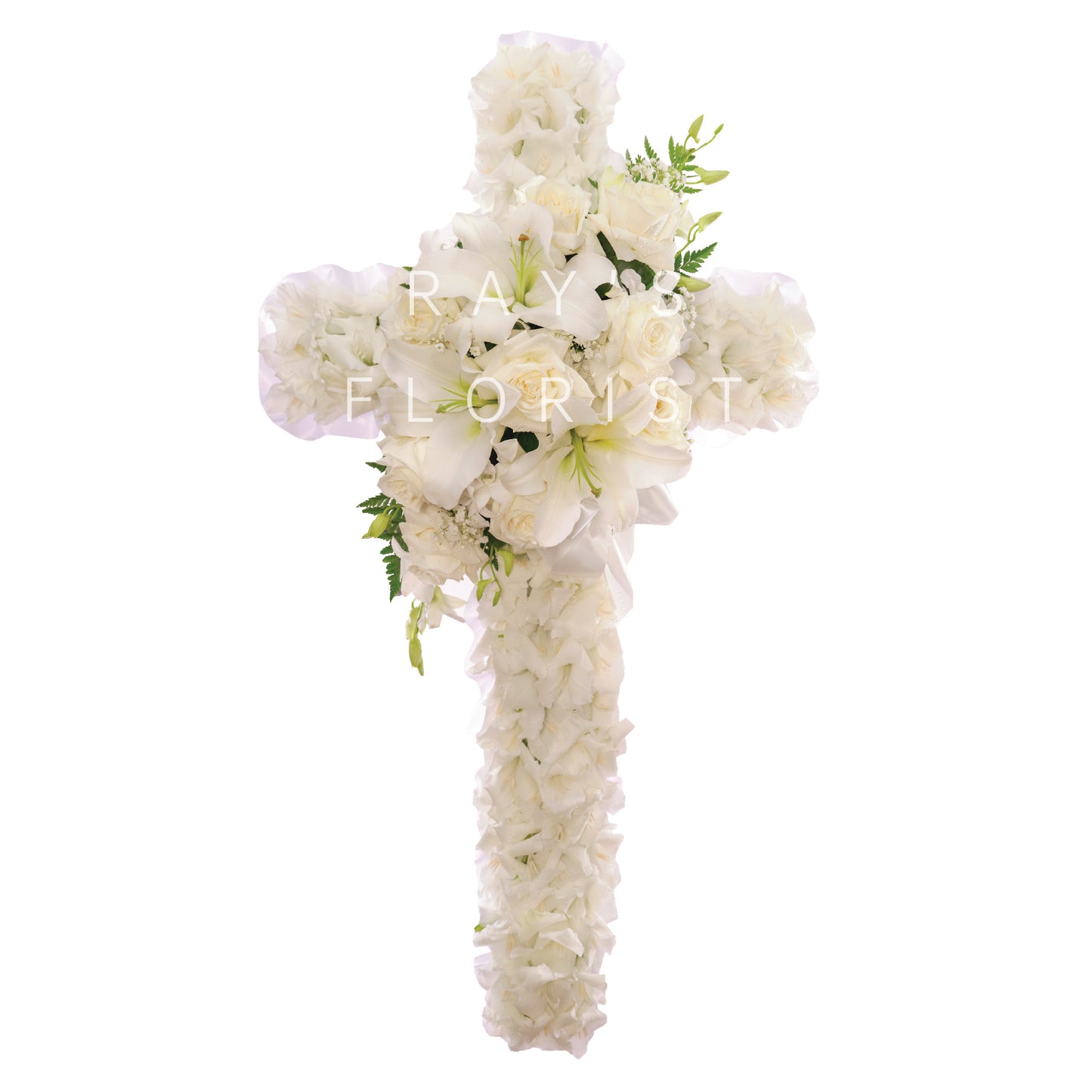 Cross with Seasonal White Spray