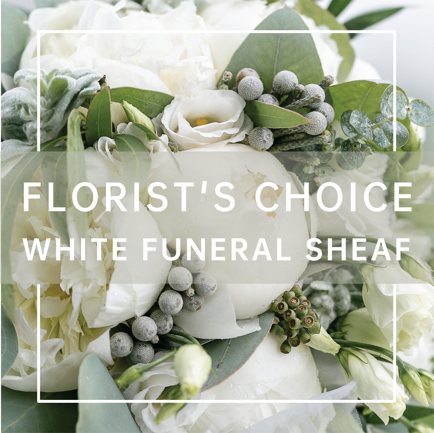 Elegant White Funeral Sheaf - Florist's Choice