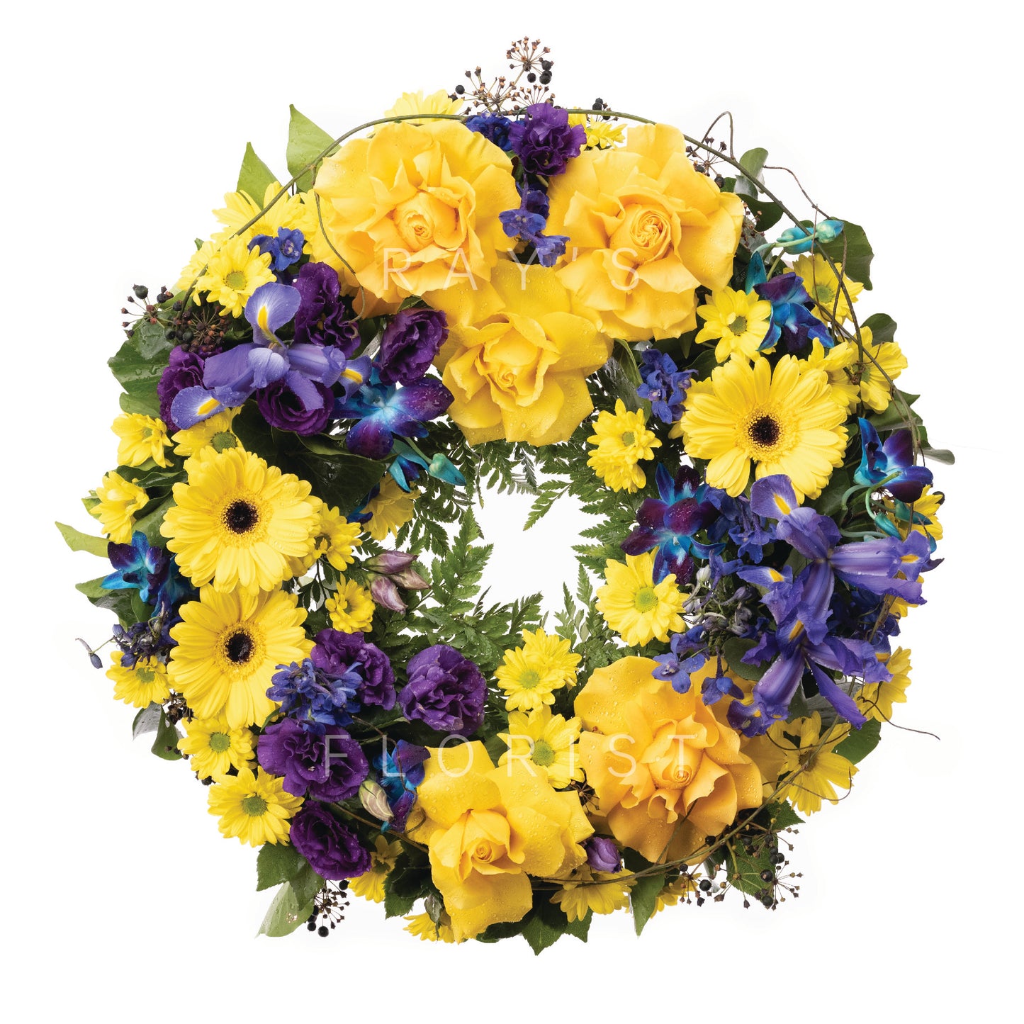 Wreaths with Yellows & Blues/Purples