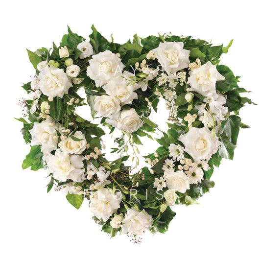 Open Heart with Whites & Greenery
